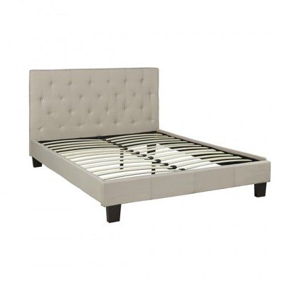 BEI BED FRAME W. SLAT SYSTEM BEIGE